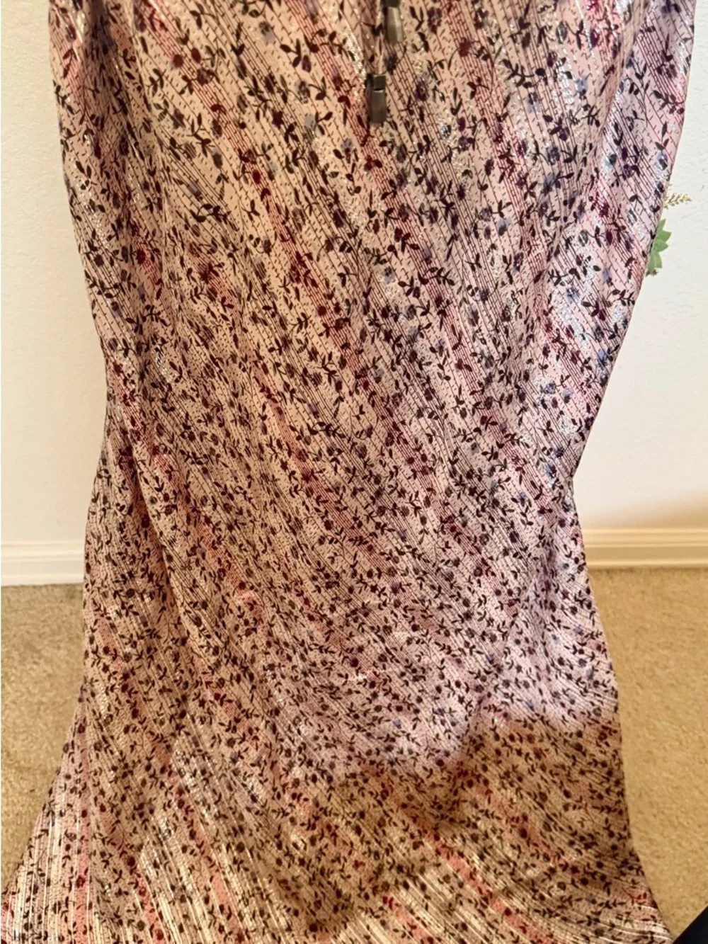 Free People Purple Satin Floral Maxi Slip Dress - Picture 5 of 8